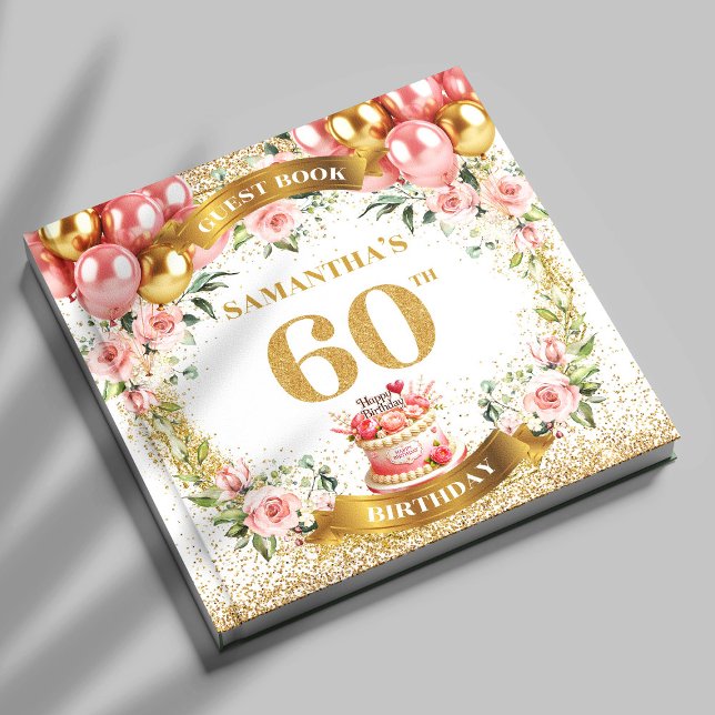 Chic Boho 60e anniversaire livre d'hôtes Bloom est (Chic Boho 60th Birthday Guest Book Bloom Aesthetic

)
