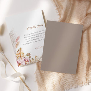 Chic Boho Pampas Baby shower en herbe Carte de rem