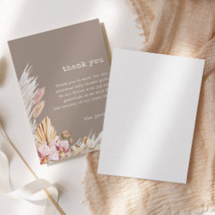 Chic Boho Pampas Baby shower en herbe Carte de rem