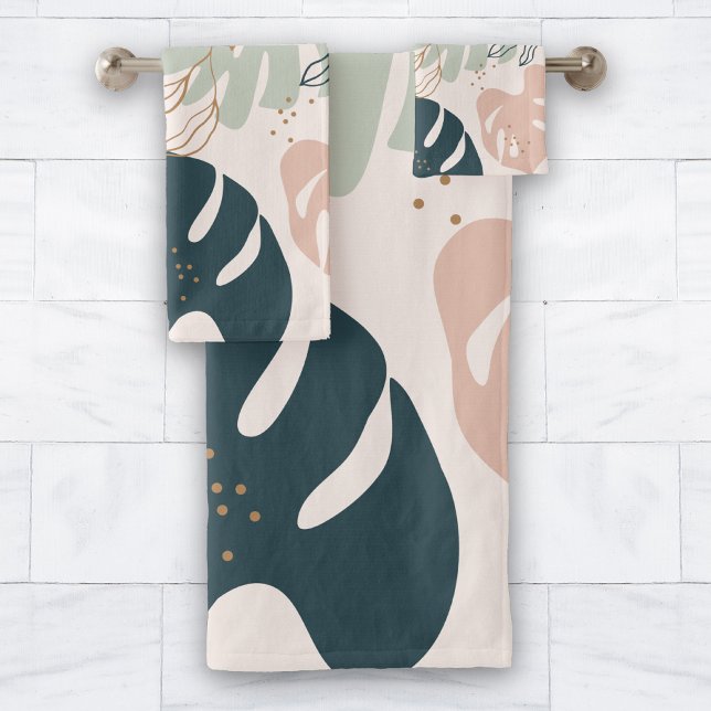 Chic boho tropical (Tropical Summer Bathroom Towel Set Gift Idea)