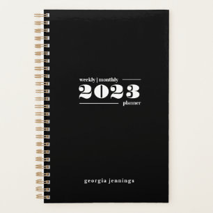 Chic Bold Noir Blanc Typographie hebdomadaire Mens