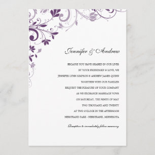 Chic Bouquet (Plum) Invitations De Mariage
