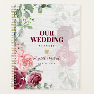 Chic Bourgogne Blush Rose Floral Mariage