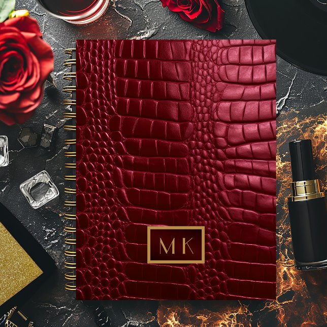 Chic Bourgogne Rouge Faux Crocodile Business Plann (Elegant Faux Crocodile Burgundy Softcover Notebook
Hard Cover is Matte, Softcover is glossy )