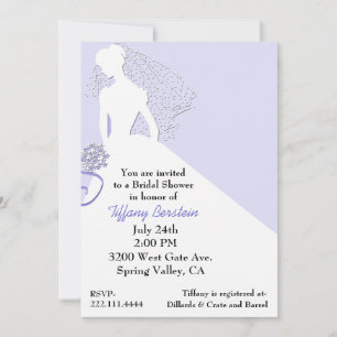 Chic Bride dans Veil Invitation de douche nuptiale