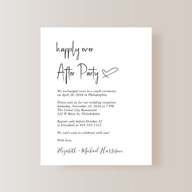 Chic Budget Mariage Réception Invitation (Créateur téléchargé)