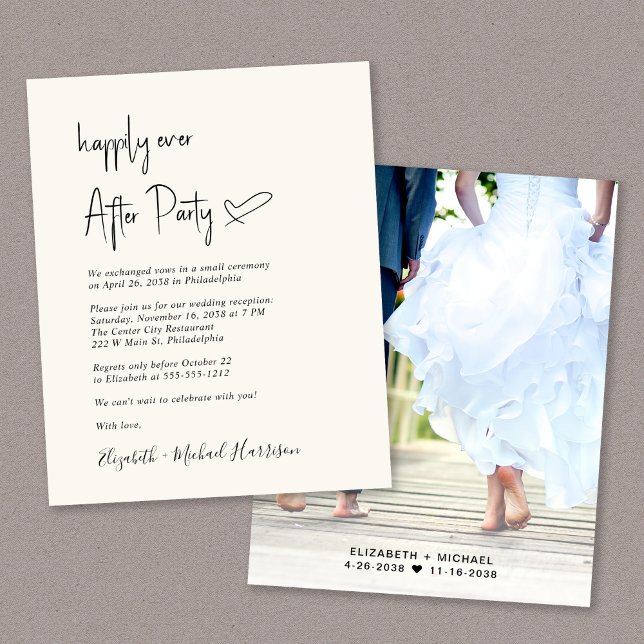 Chic Budget Photo mariage réception invitation (Créateur téléchargé)