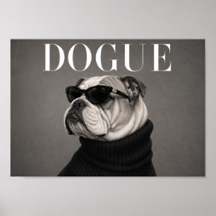 Chic Bulldog Anglais Impression d'art de mode pour