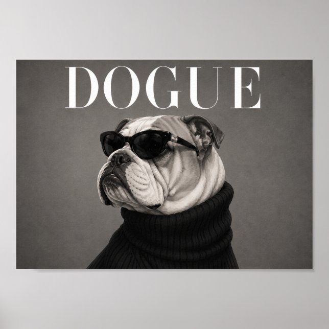 Chic Bulldog Anglais Impression d'art de mode pour (Devant)