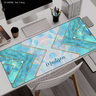 Chic cahier de croquis holographique bleu pour fil