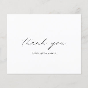 Chic Calligraphie Budget Mariage Carte de remercie