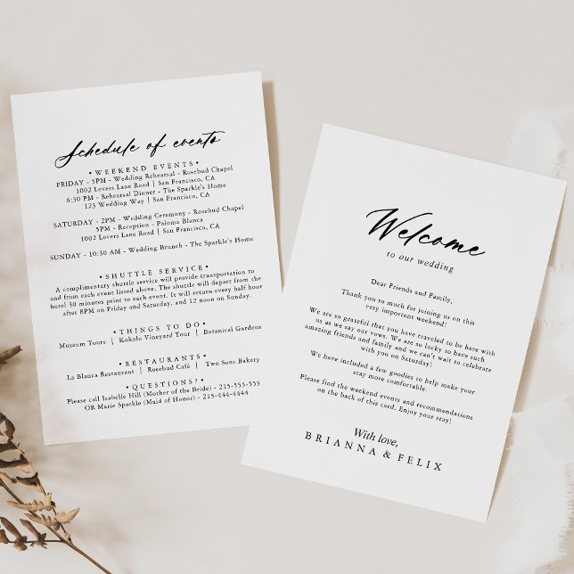 Chic Calligraphie Élégant Mariage Bienvenue Lettre (Créateur téléchargé)
