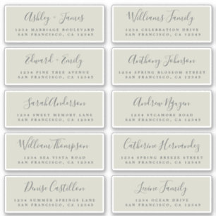 Chic Calligraphie Mariage Étiquettes de adresse in