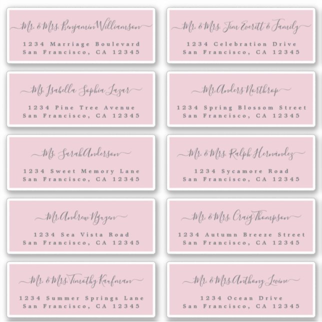 Chic Calligraphie Mariage Étiquettes de adresse in (Devant)