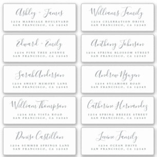 Chic Calligraphie Mariage Étiquettes de adresse in