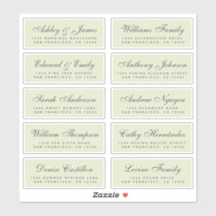 Chic Calligraphie Mariage Étiquettes de adresse in