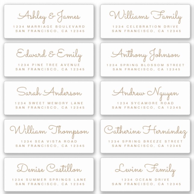 Chic Calligraphie Mariage Étiquettes de adresse in (Devant)