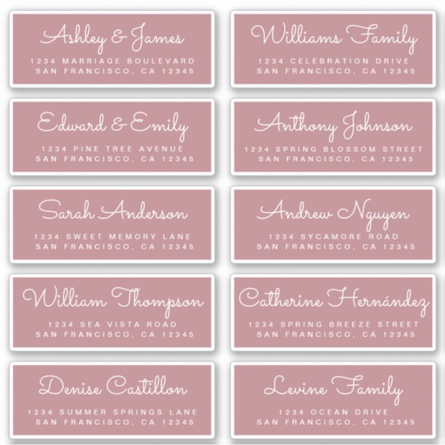 Chic Calligraphie Mariage Étiquettes de adresse in (Devant)