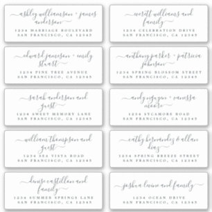 Chic Calligraphie Mariage Étiquettes de adresse in