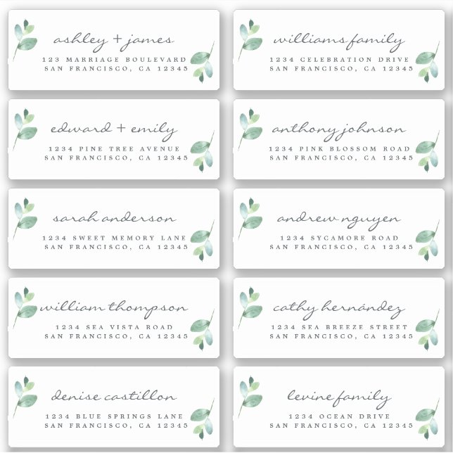 Chic Calligraphie Mariage Étiquettes de adresse in (Devant)