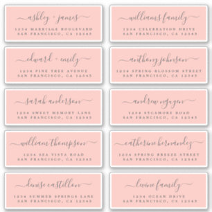 Chic Calligraphie Mariage Étiquettes de adresse in