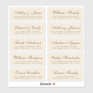 Chic Calligraphie Mariage Étiquettes de adresse in
