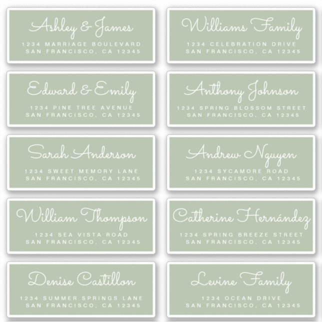 Chic Calligraphie Mariage Étiquettes de adresse in (Devant)