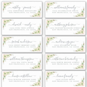 Chic Calligraphie Noël Étiquettes de adresse invit