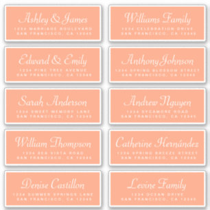 Chic Calligraphie Orange Étiquettes de adresse inv