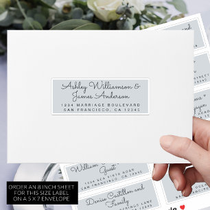 Chic calligraphie Pastel Blue Guest Étiquettes de 