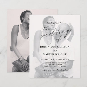 Chic Calligraphie Photo Budget Faire-part de maria