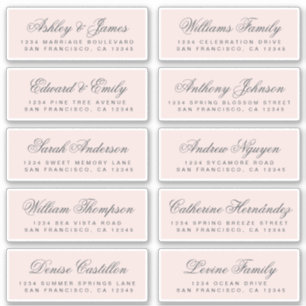 Chic Calligraphie rose Mariage Étiquettes de adres