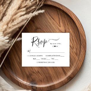 Chic Calligraphie Script Monogramme Mariage RSVP