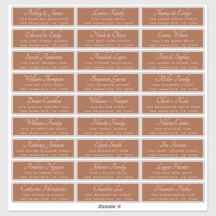 Chic Calligraphie Terracotta Étiquettes de adresse