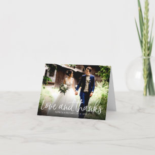 Chic Carte de Remerciements de Mariage avec Photo