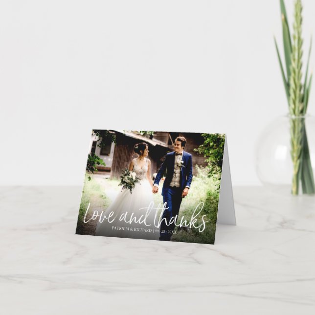 Chic Carte de Remerciements de Mariage avec Photo  (Devant)