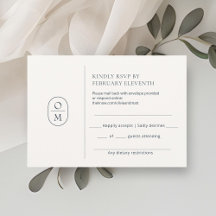 Chic Cartes de Réponse Mariage Monogramme Minimali