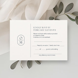 Chic Cartes de Réponse Mariage Monogramme Minimali
