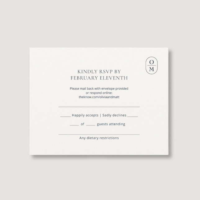 Chic Cartes de Réponse Mariage Monogramme Minimali (Créateur téléchargé)
