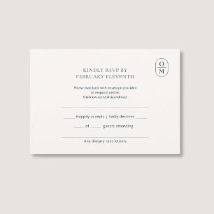 Chic Cartes de Réponse Mariage Monogramme Minimali