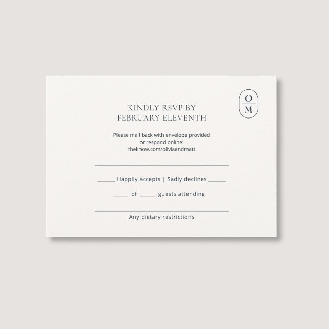 Chic Cartes de Réponse Mariage Monogramme Minimali (Créateur téléchargé)