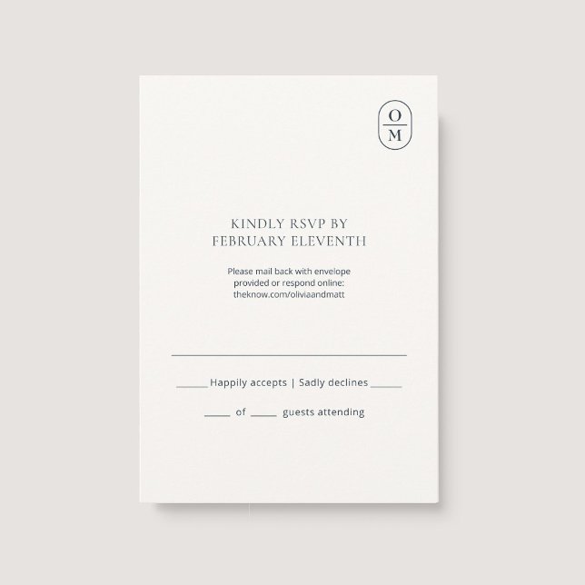 Chic Cartes de Réponse Mariage Monogramme Minimali (Créateur téléchargé)