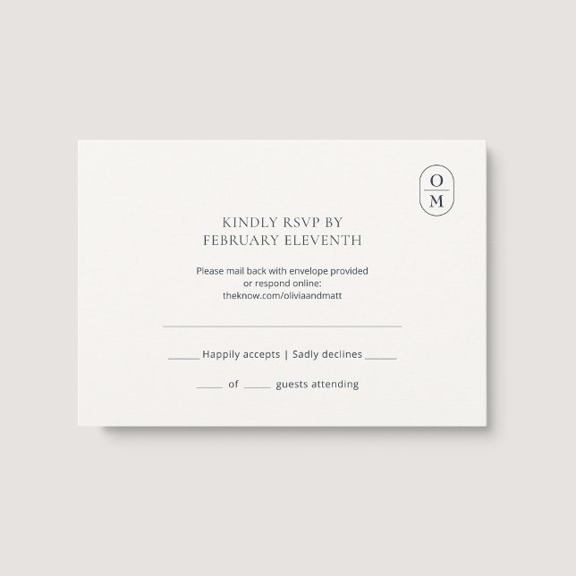 Chic Cartes de Réponse Mariage Monogramme Minimali (Créateur téléchargé)