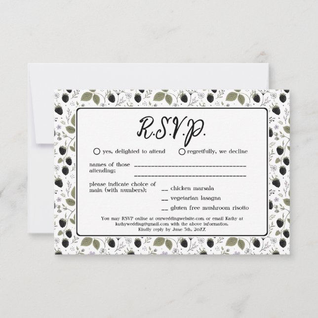Chic Carton de Réponse Mariage Floral Printanier à (Devant)