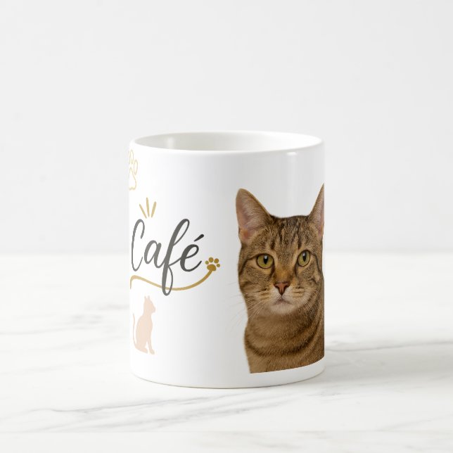 Chic Cat Café Vibe mug Cute Café Amoureux Design (Centre)