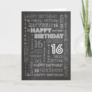 Chic Chalkboard Spécifique à l'âge Carte d'anniver