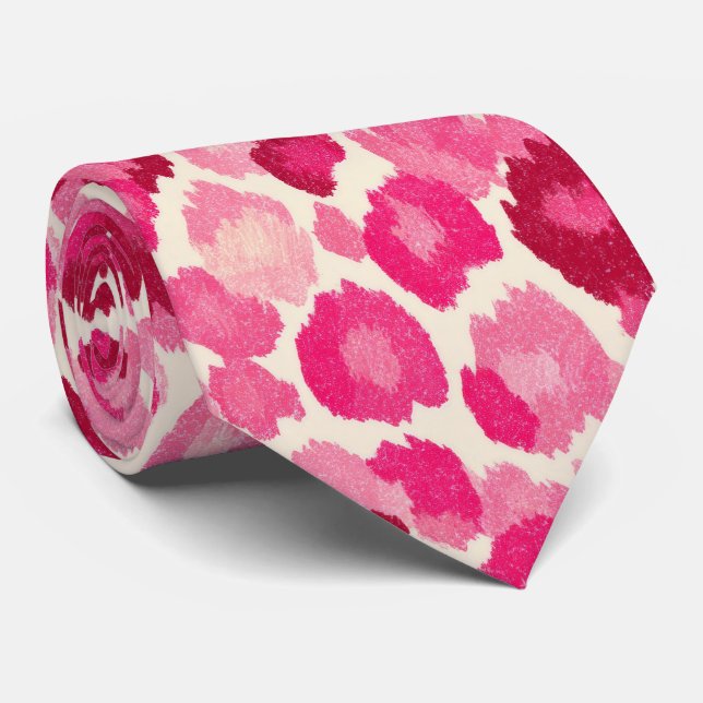 Chic Cheetah rose doux - Cravate (Roulé)
