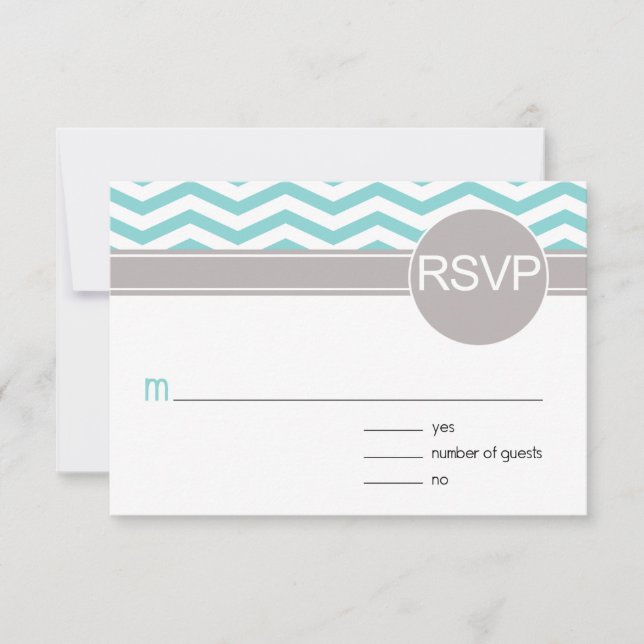 Chic Chevron RSVP | sarcelle (Devant)