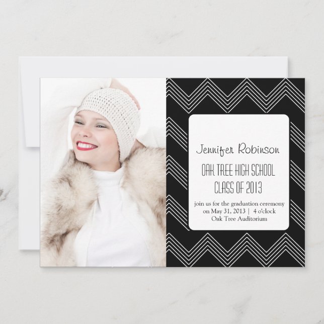 Chic Chevron Zigzag 2e Faire-part (Devant)