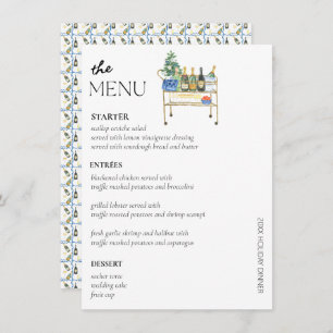 Chic Christmas Holiday Bar Panier Diner Party Menu